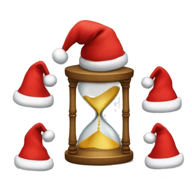an hourglass in a red Santa Claus hat sticker