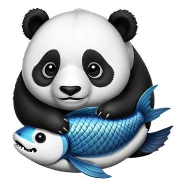 Panda hugs dead fish sticker