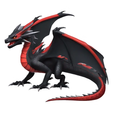 cool edgy black and red Dark-type nargacuga dragon Pokémon full body sticker