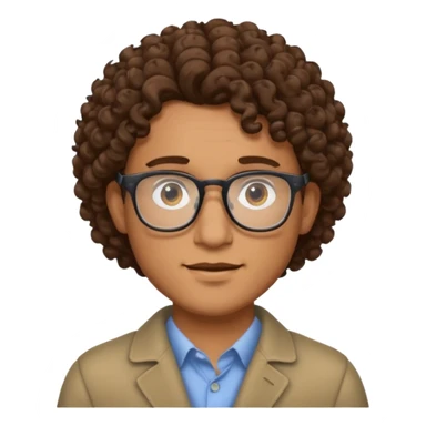 CURLY HAIR GUT WITH GLASSES sticker