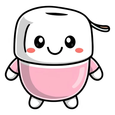 cartoon sticker of a marshmallow with a happy face sticker