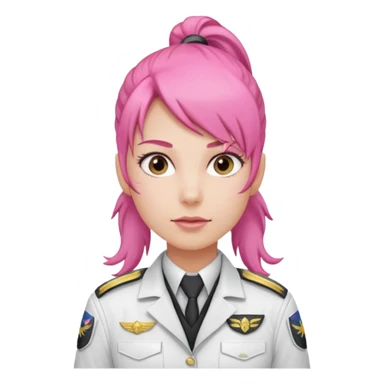 Commander Bloom – pink ponytail pilot in white uniform sticker
