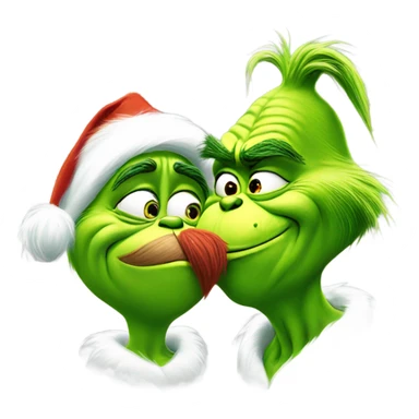 The grinch kissing another grinch sticker
