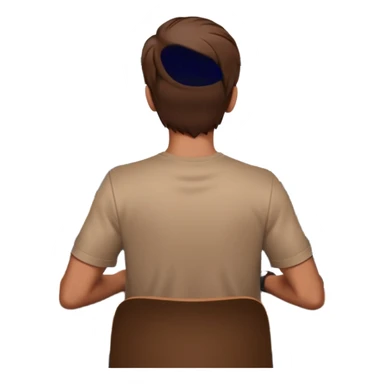 A man seen from behind, with detailed, well-lit hair. He is sitting in front of an open MacBook on a desk. On the MacBook screen, the Instagram logo is clearly visible and glowing.  sticker