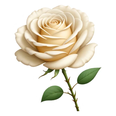 single Cream Tea Rose, straight stem sticker