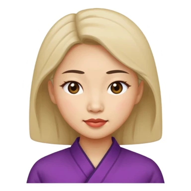 Asian Lady small eyes squinting sticker