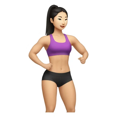 HIIT workout Asian women sticker