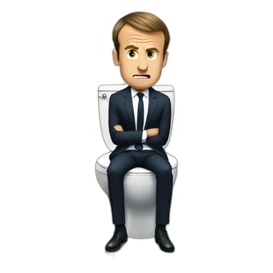 Emmanuel macron sitting on toilets angry sticker
