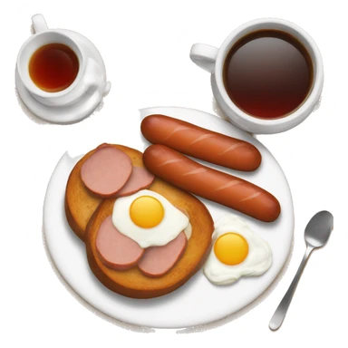breakfast with sausage and cup of tea ¨ sticker