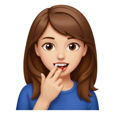 Une fille brune et blanche qui se mord l'ongle avec ses dents comme si elle draguait qqn sticker