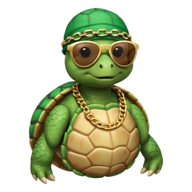 Turtle rapper with chains  sticker