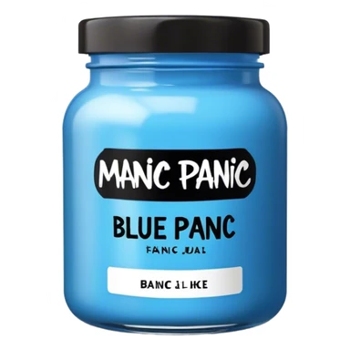 jar of blue manic panic hair dye with black lid sticker