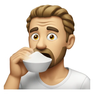 guy smelling flour sticker