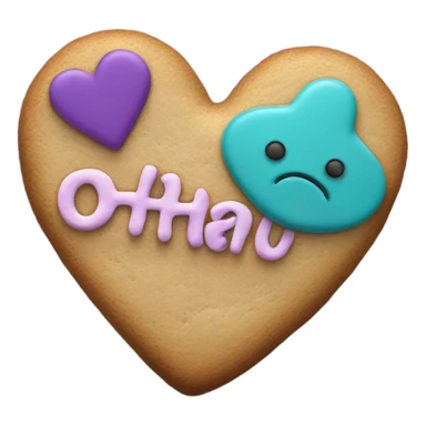 Teal purple Cookie heart with ohana sticker
