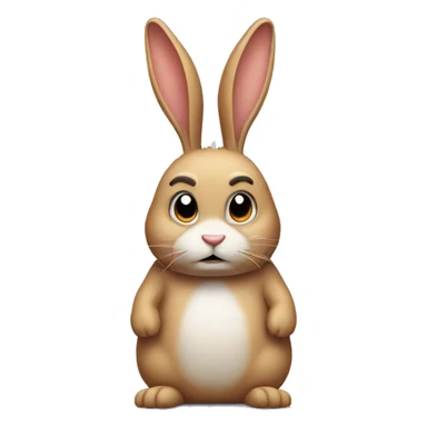 rabbit body unhappy sticker