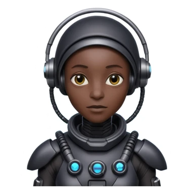 black aliens look alike humans but very tech sticker