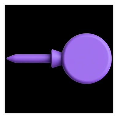 Rotate the purple pin 90 degrees clockwise, keep the 3D emoji style with no background. sticker
