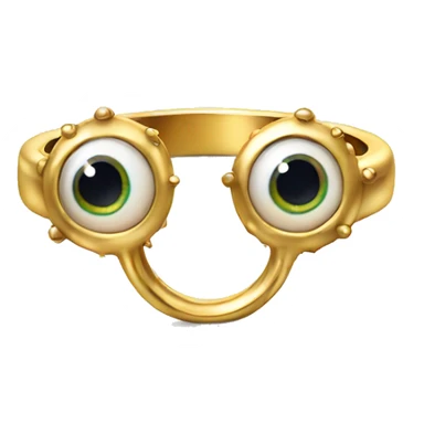 very thin gold ring studded with eyeballs sticker