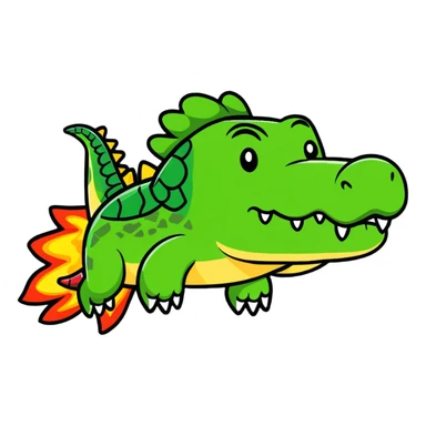 Crocodile plane with explosions behind it sticker