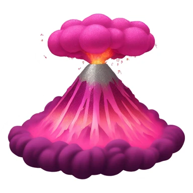 Pink ombre exploding volcano with glitter sticker