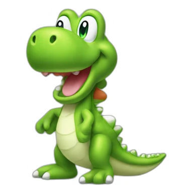 Yoshi with long tongue sticking out sticker