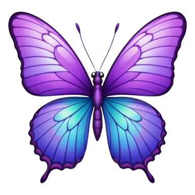 Purple butterfly with sharp ends on each wing sticker