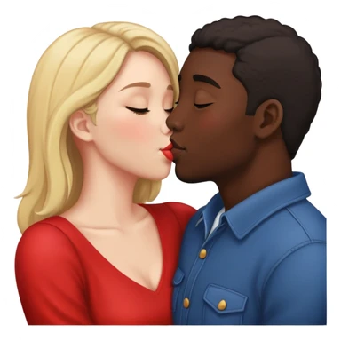 Two people in love kissing, black sticker