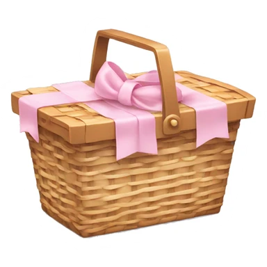 Picnic  basket in light pink bow sticker