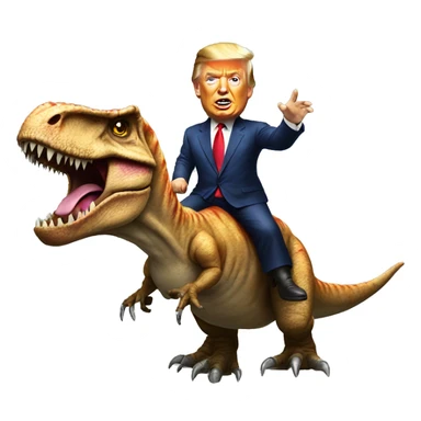 Donald Trump riding a t-Rex sticker