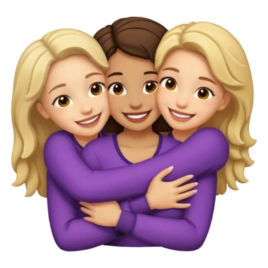Three light skin girls hugging sticker