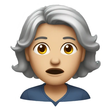Middle-aged woman with frustrated emotion  sticker