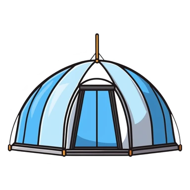 elegant dome tent with panoramic windows and luxury interior sticker