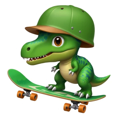dinosaor with skateboard helmet sticker