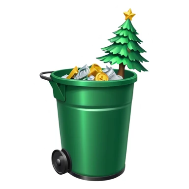 🎄New Year tree inside trash can 🗑️ sticker