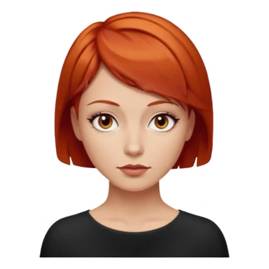 women with very short red hair and dark eyes sticker