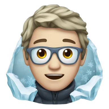 avatar inside a frozen fish sticker