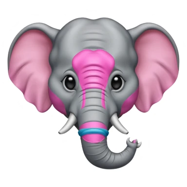 an elephant with pink mask
 sticker