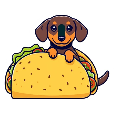 Taco with a dachshund in it sticker