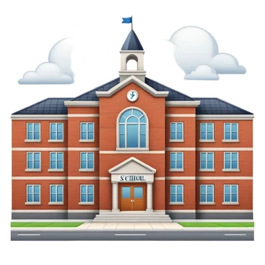 School building with a name plaque sticker