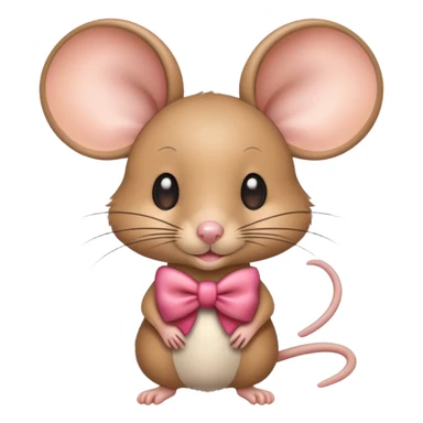 Mouse with bow and pretty  sticker