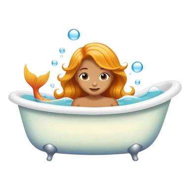 Tan mermaid in bathtub  sticker