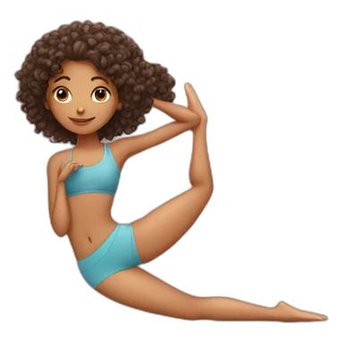 curly hair indian gurl doing yoga sticker