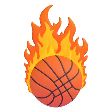 basketball on fire sticker