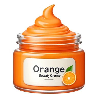 orange beauty creme in small jar sticker