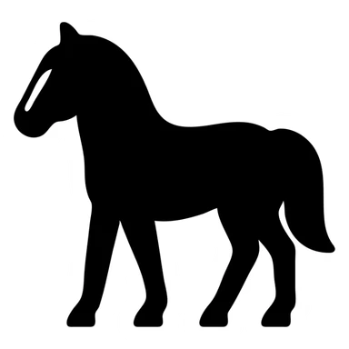 brown horse with chocolate mane and a long white stripe on its muzzle, minimal flat icon style sticker