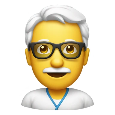 calvo con gafas y 48 años, babrba blanca sticker