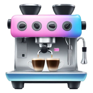 Pink and blue gradient hue espresso machine sticker