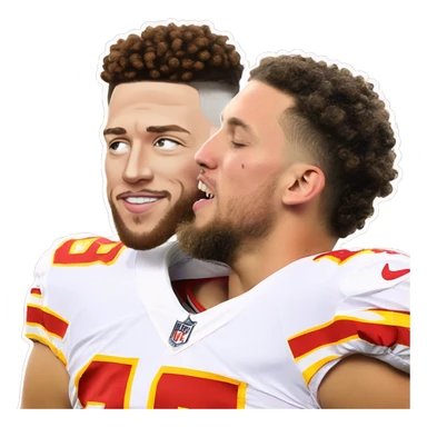 Travis kelce kissing Patrick mahomes sticker