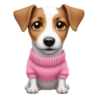 Cute long haired jack russel wearing pink sweater  sticker