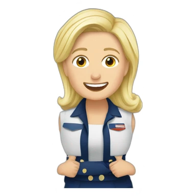 Marine le Pen faisant sticker